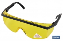 Gafas de seguridad I Lente Color amarillo I Protección UV I EN 166