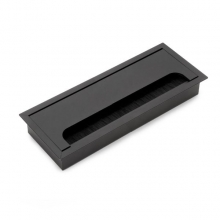 Pasacables para mesa Quadrum, rectangular, 269x80mm, para encastrar, Aluminio, Pintado negro