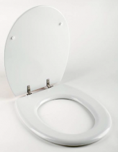 TAPA WC RESIWOOD TANGO HERRAJE INOX. BLANCO