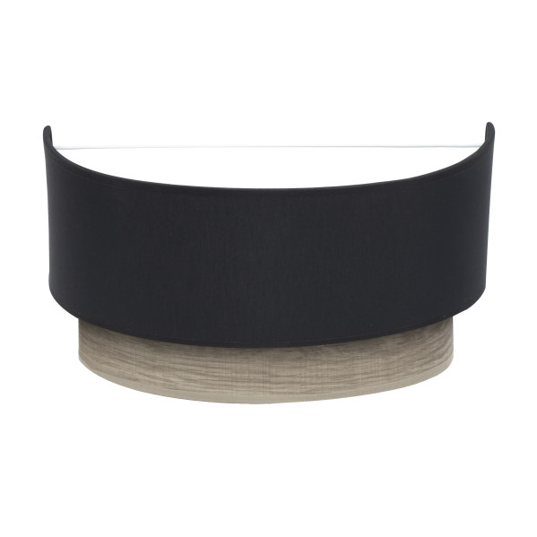 Aplique Tania 1xe27 Negro/madera Gris 15x30x16 Cm