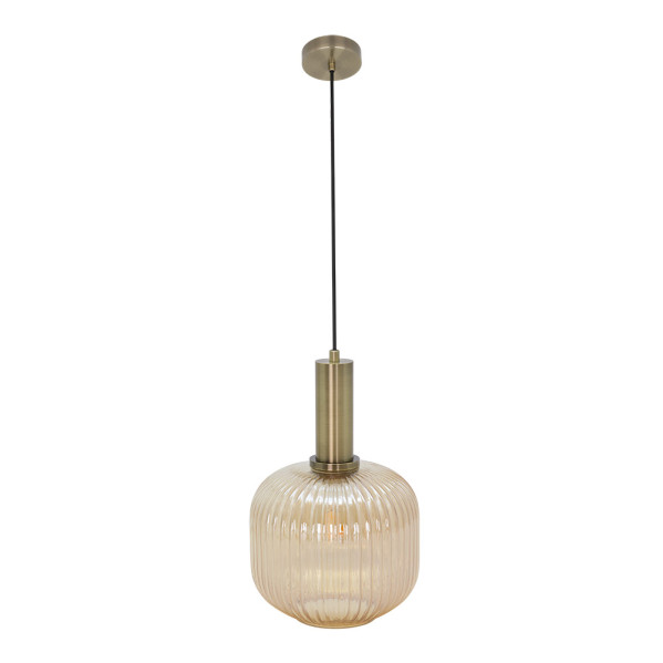 Colgante Birkin 1xe27 Cuero/ambar Regx20x20 Cm