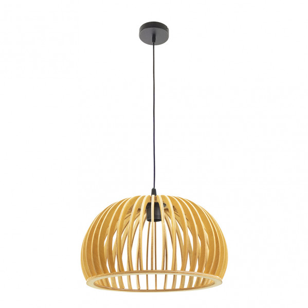 Colgante Cambara 1xe27 Madera Natural Regx35x35 Cm