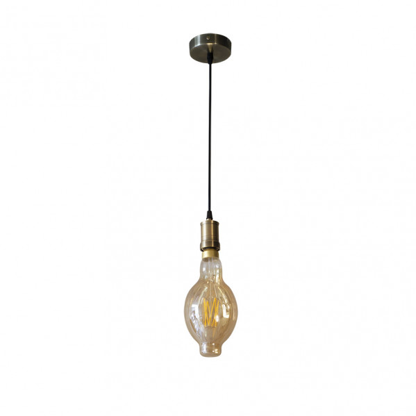 Colgante Dante 1xe27 Cuero/ambar  Bombilla  Incluida 8w 3000k 640lm Regx12x12 Cm