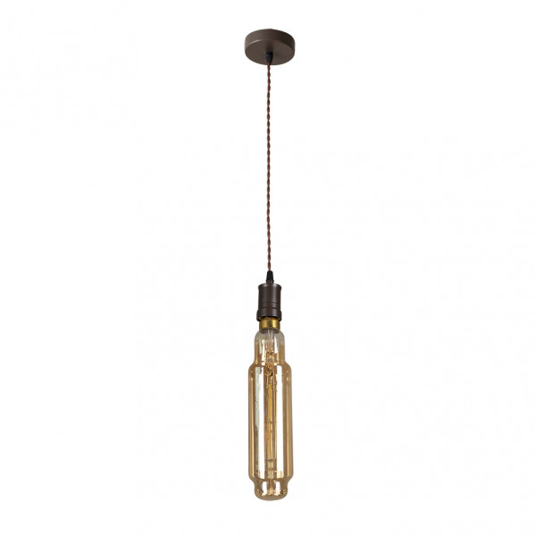 Colgante Elio 1xe27 Marron/ambar Bombilla  Incluida 8w 3000k 640lm Regx8x8 Cm