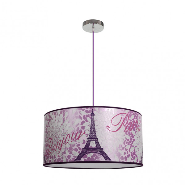 Colgante Grande Eiffel Lila 1xe27 Regx45 D