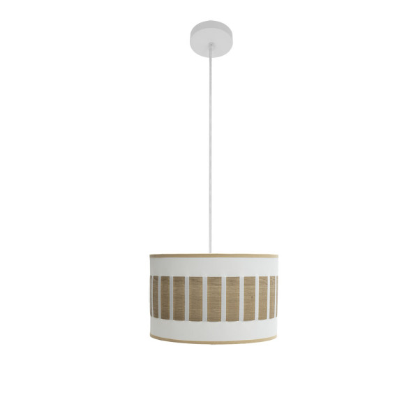 Colgante Ivanna 1xe27 Blanco/blanco-madera Clara Regx30x30 Cm