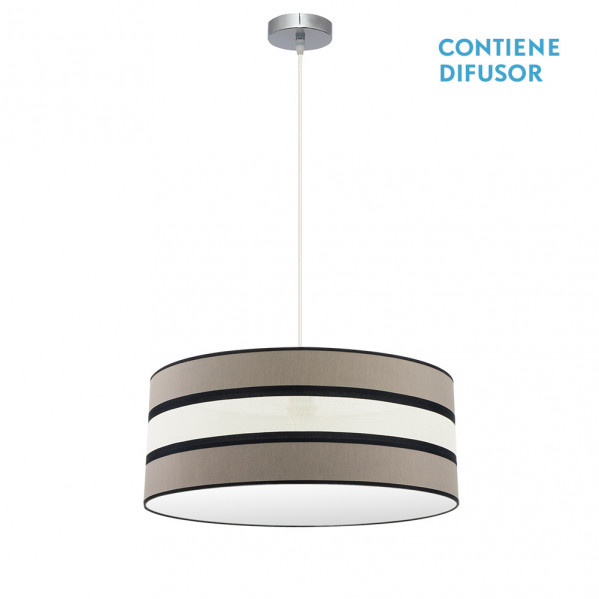 Colgante Karla 3xe27 Topo/beis Regx60x60 Cm