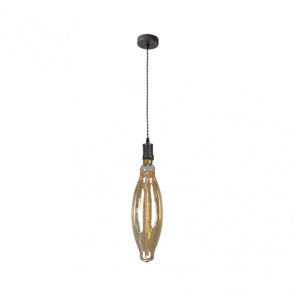 Colgante Lilia 1xe27 Marron/ambar  Bombilla  Incluida 8w 3000k 640lm Regx12x12 Cm
