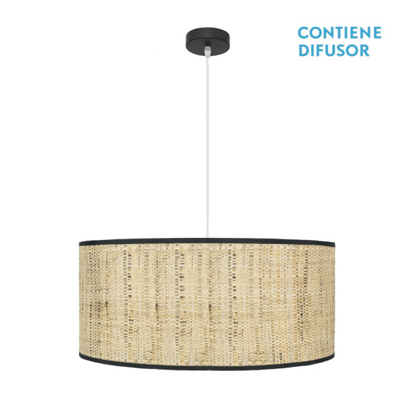Colgante Natasha 3xe27 Negro/caizo Regx60x60 Cm
