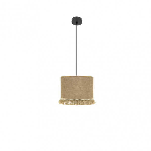 Colgante Sibila 1xe27 Negro/arena  Regx40x40 Cm