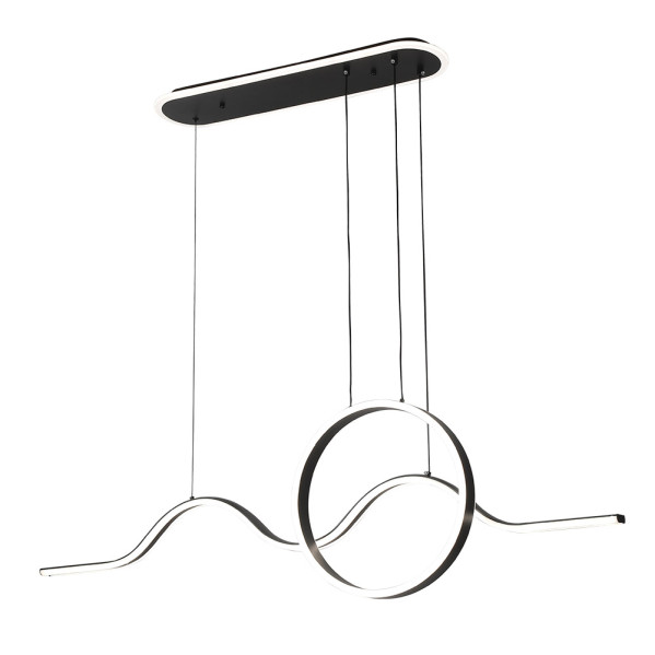 Colgante Year Negro 177w 3000-4000-6000k 15756lm  C/luz Ambiente Remoto Y Reg.intensidad Regx120x15cm