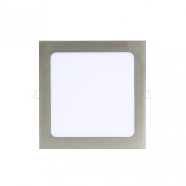 Downlight Basalto 18w 6500k Niquel Cuadrado   1530lm 2,5x22,5x22,5 Cm Corte 20,5x20,5 Cm