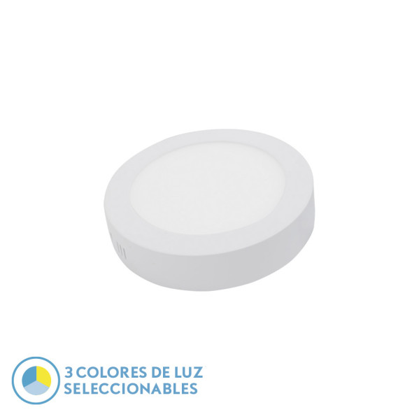 Downlight Superf.diorita 12w 3000k-4000k-6500k Blanco 1080lm 3,5x17x17 Cm