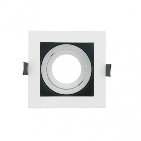Empotrable Orient.batu 1xgu10 Cuadrado Blanco/negro 3,5x10x10 Cm Corte 9x9cm c/portalampara