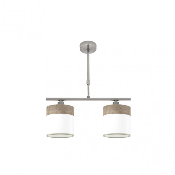 Lampara Cloe 2xe14 Niquel/blanca-madera Gris Regx43x14 cm