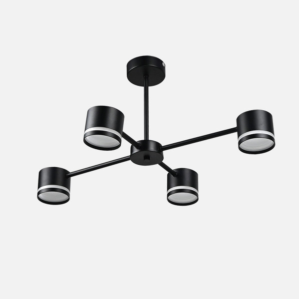 Lampara Ortiga 4 X Gx53 Negra 36w 3200lm  Bombillas Incluidas 30x65x43cm