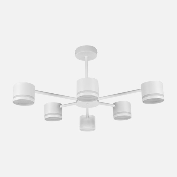 Lampara Ortiga 6 X Gx53 Blanca 54w 4800lm  Bombillas Incluidas 30x59x56cm