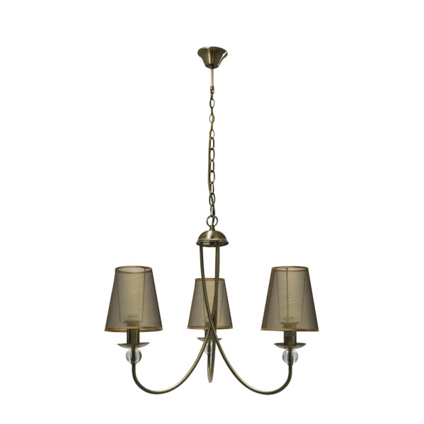 Lampara Serie Vermont Cuero/oro 3xe14 Regx53x53 Cm