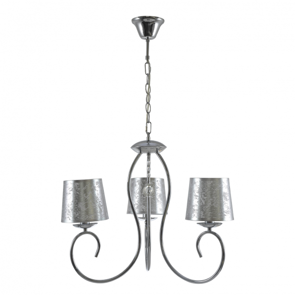 Lampara Tampico 3xe14 Cromo Pantalla Plata