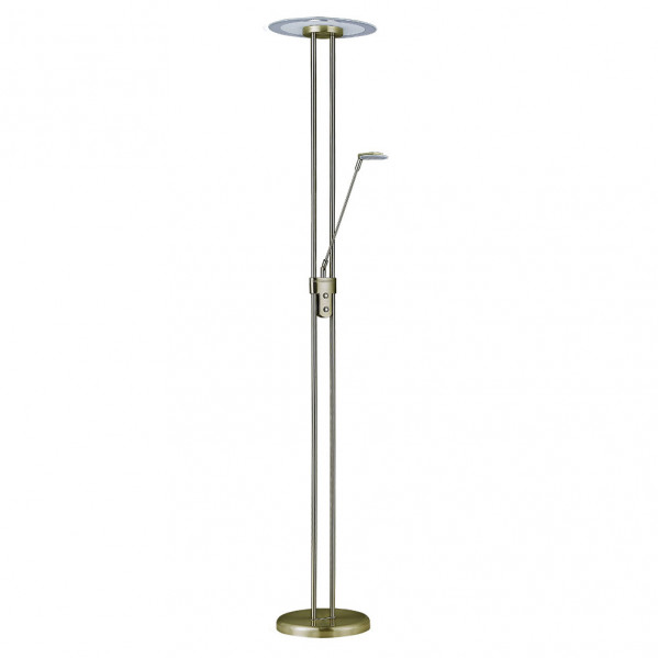Pie De Salon Eridani 18+5w 4000k C/lector Cuero 1800/500lm 180x32x32 Cm C/Reg.Intensidad