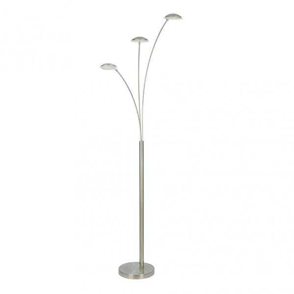 Pie De Salon Lacaille 3x5w 4000k 3 Brazos Orientables Niquel 3x500lm 167x51x25 Cm C/Reg.Intensidad