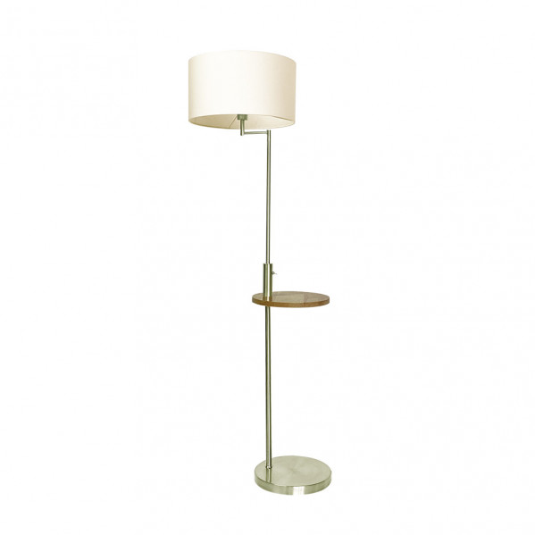 Pie De Salon Sirio C/mesa Y Conex.usb 1xe27 Cuero  C/ Pant Beig (164x40x40)(24x40x40) Cm