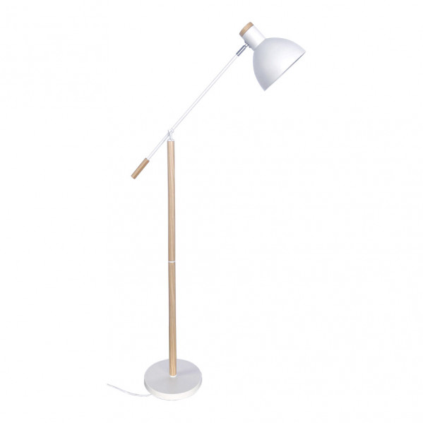 Pie Salon Biel 1xe27 Blanco/haya 151x25x70 Cm Orientable 360 Y Articulable