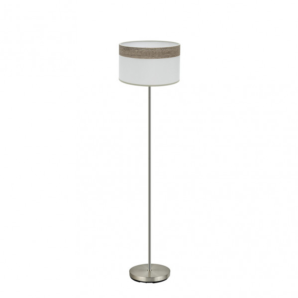Pie Salon Cloe 1xe27 Niquel/blanca-madera Gris 162x40x40 cm