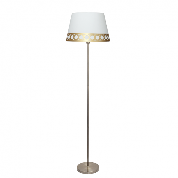 Pie Saln Dalia 1xe27 Blanco/oro 165x40x40 Cm