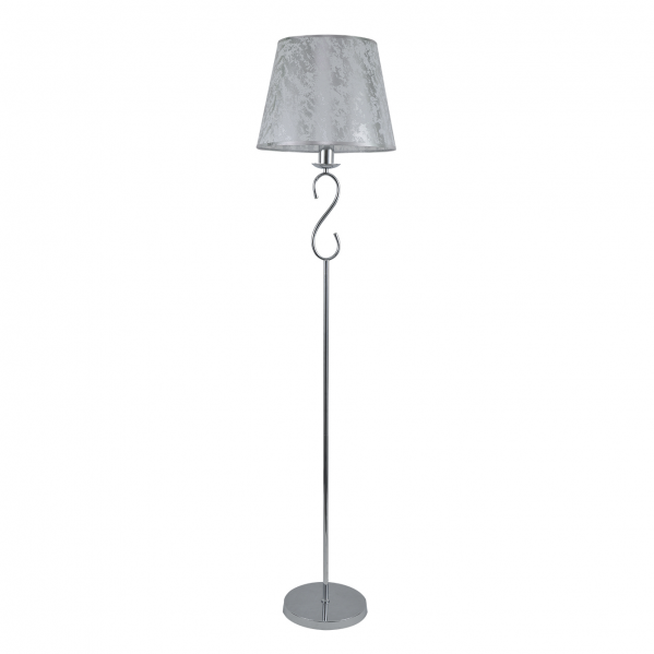 Pie Salon Tampico 1xe27 Cromo Pantalla Blanca