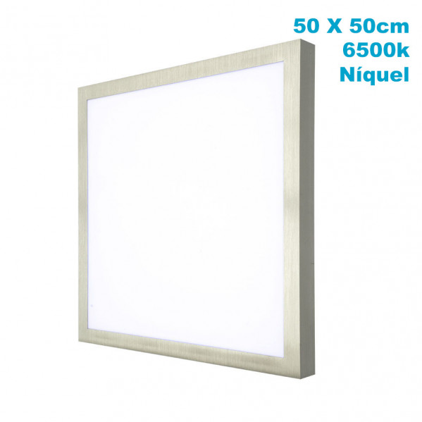 Plafon 48w 6500k  3,5x50x50 Cm Plano Niquel 4080lm