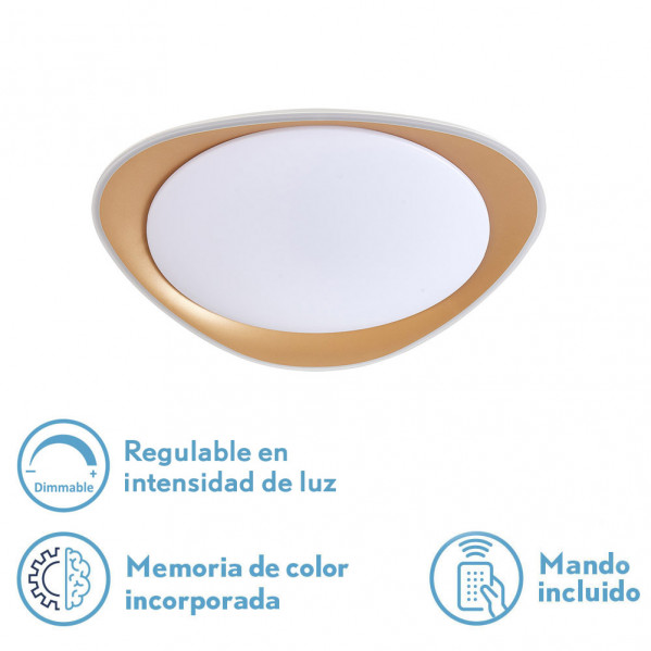 Plafon 48w Daire Oro 3000-4000-6500k 3744lm  7,5x45x45cm Remoto+reg.int+memoria