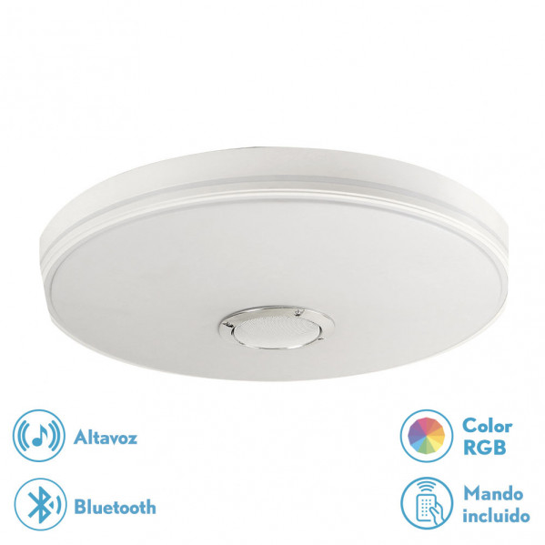 Plafon Ankara 72w 3000-4000-6000k Rgb Bluethooth 6,5x50d.7200lm Reg.intens.memoria.rgb