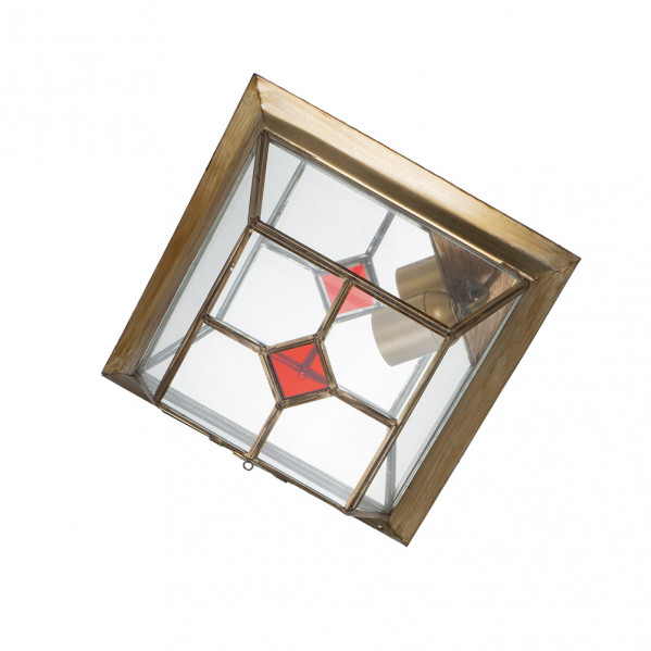 Plafon Pequeo Granadino Cuero/rojo 1xe27 10x26x26 Cm