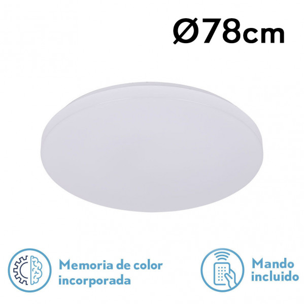 Plafon Red. Escipion 120w 3000-4000-6500k 7x78x78Cm 9600lm.reg.intens.y C.remoto C/memoria