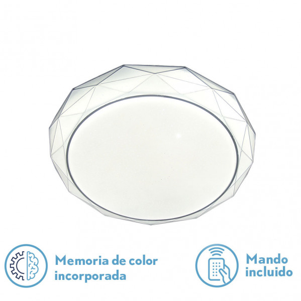 Plafon Red. Soliman 48w 3000-4000-6500k 8x40d 3744lm.reg.intens.y C.remoto C/memoria