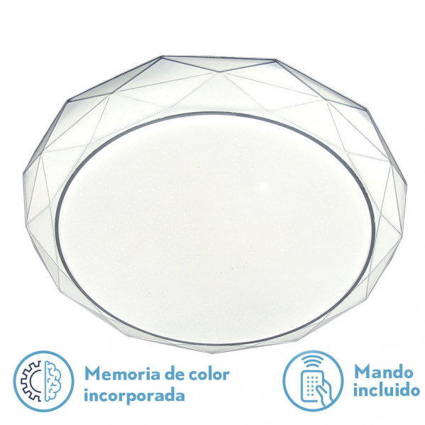 Plafon Red. Soliman 72w 3000-4000-6500k 8x50d 5616lm.reg.intens.y C.remoto C/memoria