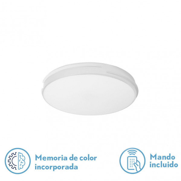 Plafon Riad 36w 3000-4000-6000k Blanco Red.5x31x31 Cm 2880lm Reg.inten.c/remoto C/memoria