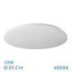 Plafon Tadeo 12w 4000k Blanco 5,5x25x25cm 1180lm