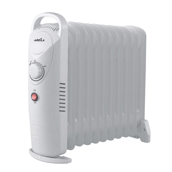 Radiador Aceite Confort 1200w 11elememtos Blanco Termostato Reg Prot.sobrecalent. Luz Indicadora Asa 37x41,3x14 Cm