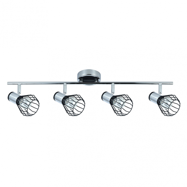 Regleta Mateo 4xe14 Cromo/negro 15x69,5x8,5 Cm