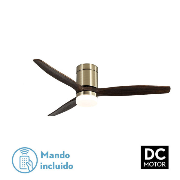 Ventil 20w Dc Aguilon Cuero 3 Aspas Roble 6 Velocidades C/remoto, Reg. Intensidad, Temporizador 30,5x132x132 Cm