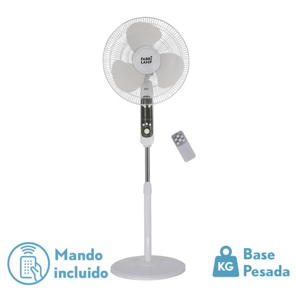 Ventilador De Pie Calma Bl.3 Vel.45w.3 Aspas  43 D C/ Remoto.temporizador 0,5h-7,5h