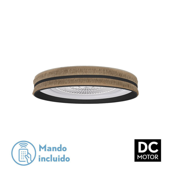 Ventilador  DC Natalia 72w Saco-negro 60d 5 Aspas 6 Veloc. 3 Colores 6120lm Remoto,memoria,temporizador,reg.Intensidad