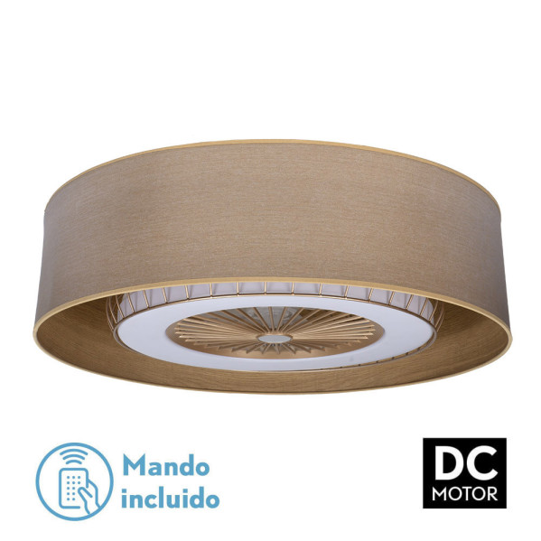 Ventilador DC Tania 72w Madera Clara 5 Aspas 6 Velocidades 3col Remoto,memoria,reg.Intensidad,temporizador 6120lm 70d